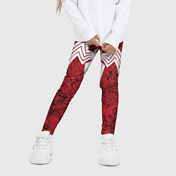 Леггинсы для девочки Знак венома на красном, цвет: 3D-принт — фото 2