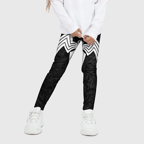 Детские легинсы Знак венома с текстурой симбиота / 3D-принт – фото 3