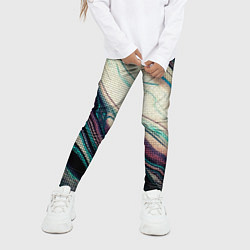 Леггинсы для девочки Абстракция тёмные краски с текстурой, цвет: 3D-принт — фото 2