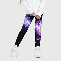 Леггинсы для девочки Фиолетово-синяя абстрактная волна, цвет: 3D-принт — фото 2