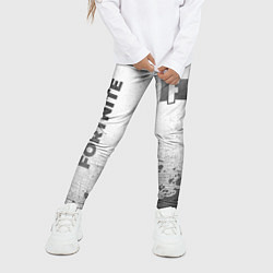 Леггинсы для девочки Fortnite - white gradient вертикально, цвет: 3D-принт — фото 2