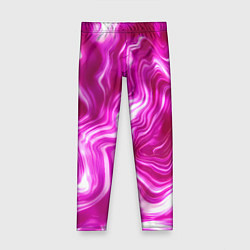 Леггинсы для девочки Завихрения - оттенки розового и белого, цвет: 3D-принт