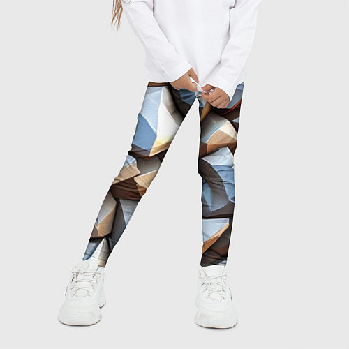 Детские легинсы Каменно металлическая абстракция / 3D-принт – фото 3