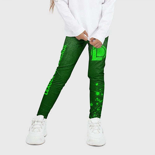 Детские легинсы League of Legends - green gradient вертикально / 3D-принт – фото 3