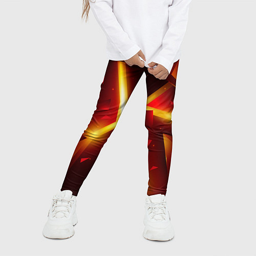 Детские легинсы Трехмерный взрыв неоновых плит абстракция / 3D-принт – фото 3