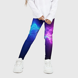 Леггинсы для девочки Звуковая волна неоновый узор, цвет: 3D-принт — фото 2