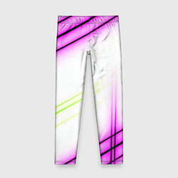Детские легинсы Green white pink line
