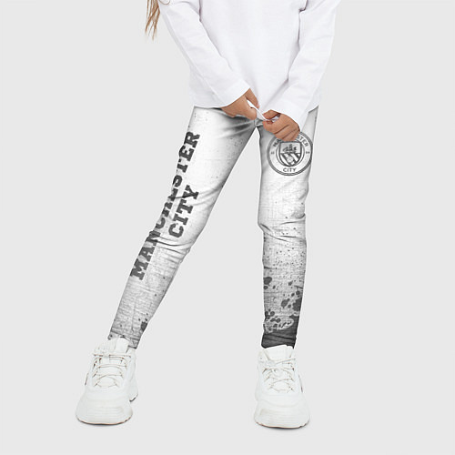 Детские легинсы Manchester City - white gradient вертикально / 3D-принт – фото 3