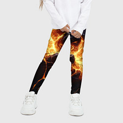 Леггинсы для девочки Золотая лава текстура, цвет: 3D-принт — фото 2