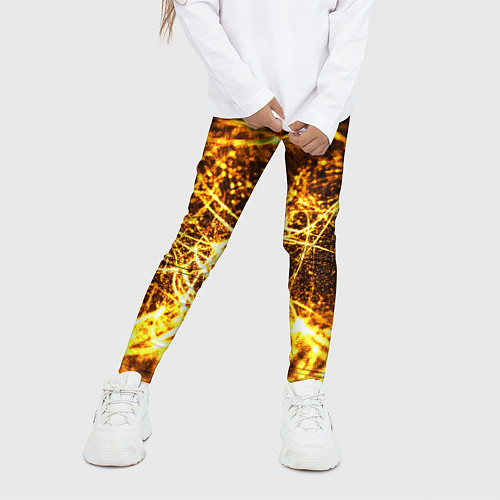 Детские легинсы Текстура золотые нити / 3D-принт – фото 3
