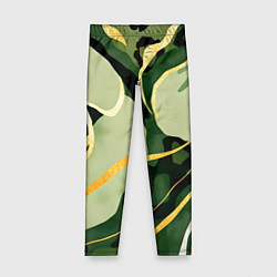 Детские легинсы Зеленый природный паттерн