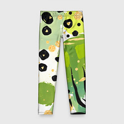 Детские легинсы Зеленый анималистичный паттерн