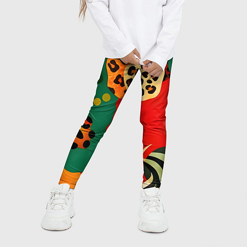 Детские легинсы Анималистичный африканский паттерн / 3D-принт – фото 3