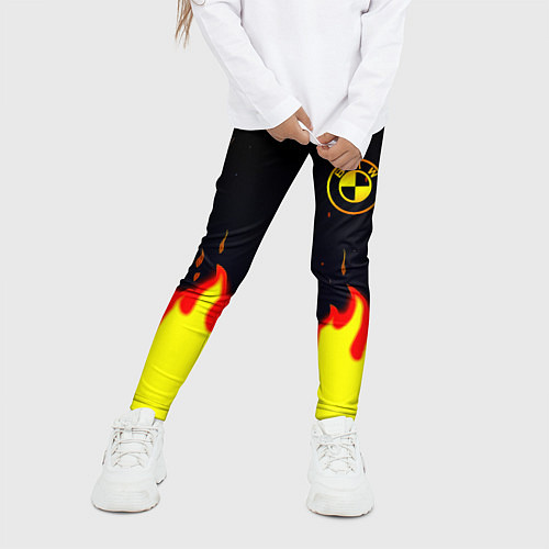 Детские легинсы BMW огненный / 3D-принт – фото 3