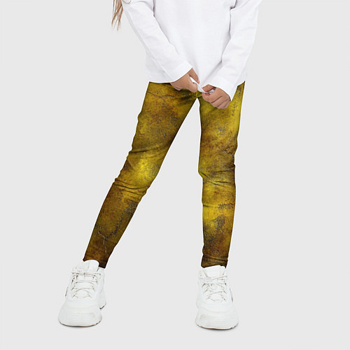 Детские легинсы Золотая ржавая текстура / 3D-принт – фото 3