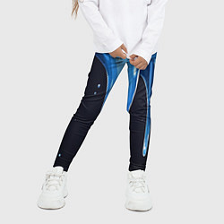 Леггинсы для девочки Синяя текстура краски, цвет: 3D-принт — фото 2