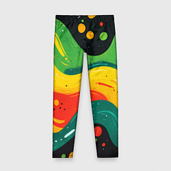 Леггинсы для девочки Желто-зеленая краска текстура, цвет: 3D-принт