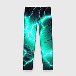 Детские легинсы Color light blue black