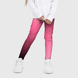 Леггинсы для девочки Розовый с затемнением градиент пополам, цвет: 3D-принт — фото 2