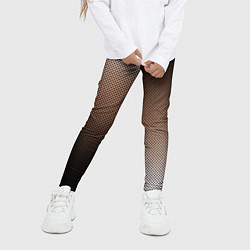Леггинсы для девочки Чёрно-коричневый текстурный градиент пополам, цвет: 3D-принт — фото 2