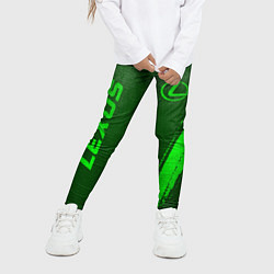 Леггинсы для девочки Lexus - green gradient вертикально, цвет: 3D-принт — фото 2