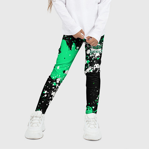 Детские легинсы Geely на фоне брызг граффити / 3D-принт – фото 3