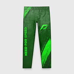 Детские легинсы Need for Speed - green gradient вертикально