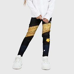 Леггинсы для девочки Золотые волны текстура, цвет: 3D-принт — фото 2