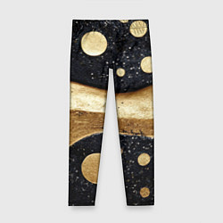 Леггинсы для девочки Золотая объемная абстракция - текстура, цвет: 3D-принт
