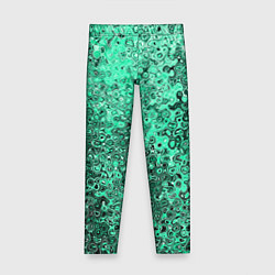 Леггинсы для девочки Бирюзовый аквамарин абстрактная текстура, цвет: 3D-принт