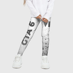 Леггинсы для девочки GTA 6 - white gradient вертикально, цвет: 3D-принт — фото 2