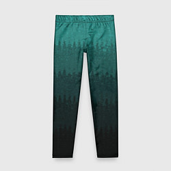 Леггинсы для девочки Тёмный бирюзовый градиент текстурный полосы, цвет: 3D-принт