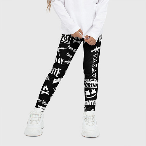 Детские легинсы Черно белые логотипы игр / 3D-принт – фото 3