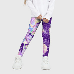 Леггинсы для девочки Японские акварельные орхидеи, цвет: 3D-принт — фото 2