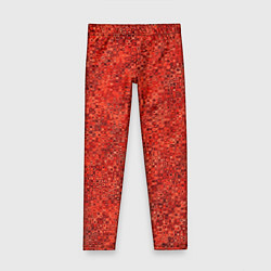 Детские легинсы Морковный красный текстурированный узоры