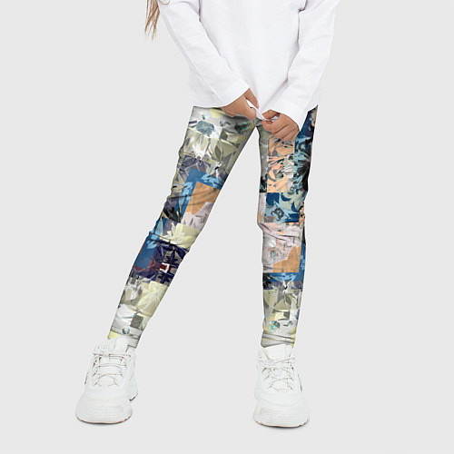 Детские легинсы Цветочная геометрическая абстракция / 3D-принт – фото 3