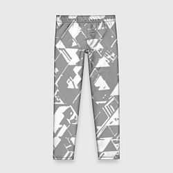 Леггинсы для девочки Светлый серый геометричный паттерн, цвет: 3D-принт