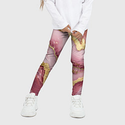 Леггинсы для девочки Объемная текстура розовая с золотом, цвет: 3D-принт — фото 2