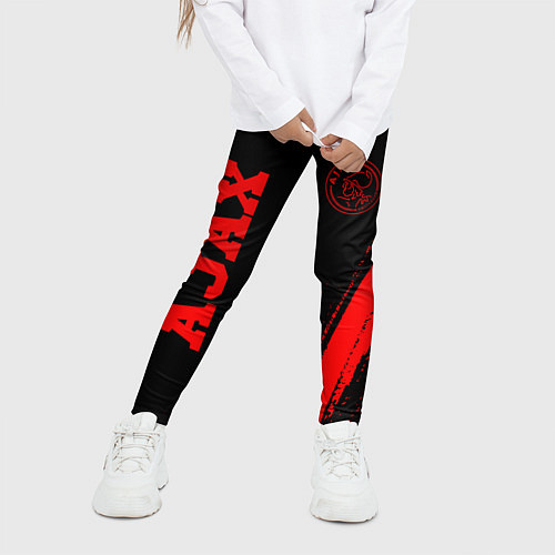 Детские легинсы Ajax - red gradient вертикально / 3D-принт – фото 3