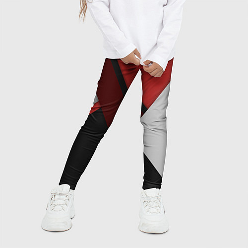 Детские легинсы Color black red grey / 3D-принт – фото 3