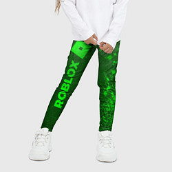 Леггинсы для девочки Roblox - green gradient по-вертикали, цвет: 3D-принт — фото 2