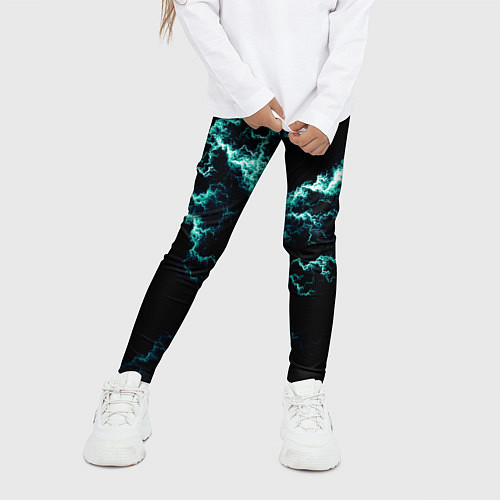 Детские легинсы Lightning light blue glow / 3D-принт – фото 3