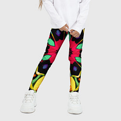 Леггинсы для девочки Салатовый калейдоскоп, цвет: 3D-принт — фото 2