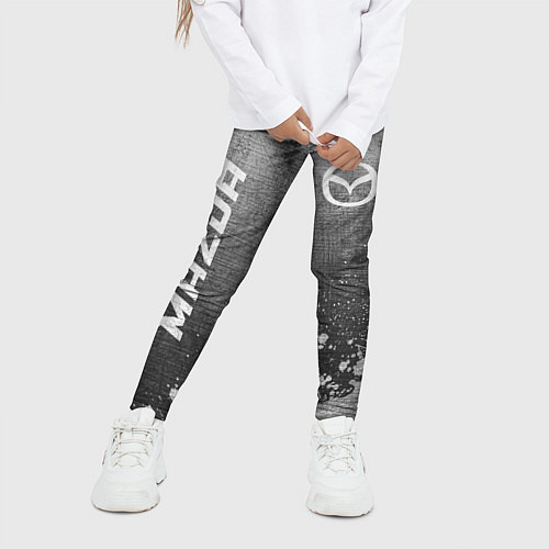 Детские легинсы Mazda - grey gradient вертикально / 3D-принт – фото 3