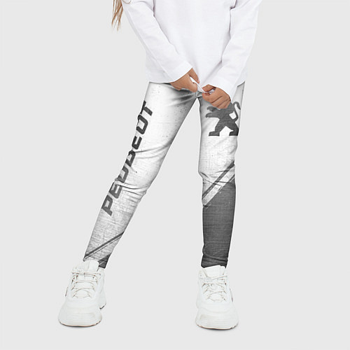 Детские легинсы Peugeot - white gradient вертикально / 3D-принт – фото 3