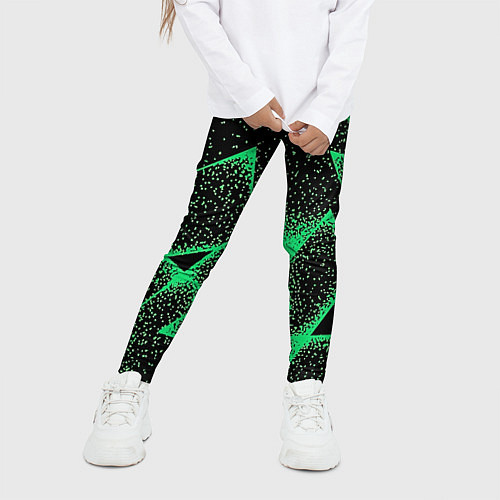 Детские легинсы A light green triangle with dots / 3D-принт – фото 3