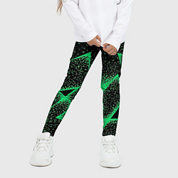 Леггинсы для девочки A light green triangle with dots, цвет: 3D-принт — фото 2
