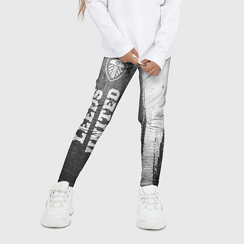 Детские легинсы Leeds United - grey gradient по-вертикали / 3D-принт – фото 3