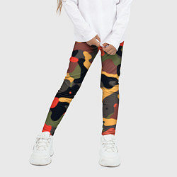 Леггинсы для девочки Разноцветный праздничный камуфляж, цвет: 3D-принт — фото 2