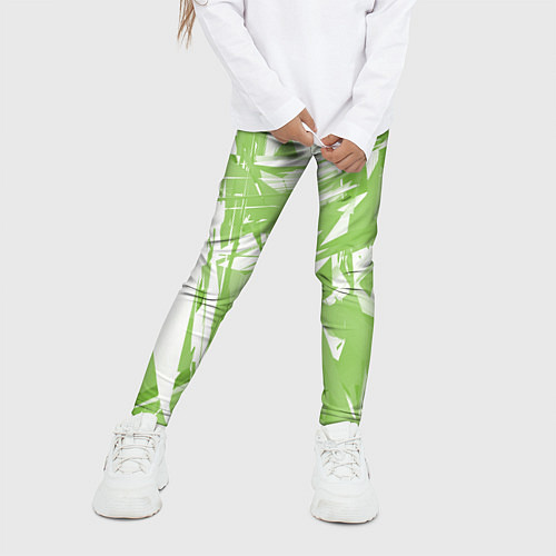 Детские легинсы Color white green / 3D-принт – фото 3